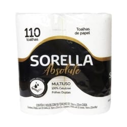 Fardo Papel Toalha Sorella F. Dupla Absolute 55T 19X22CM — foto 1