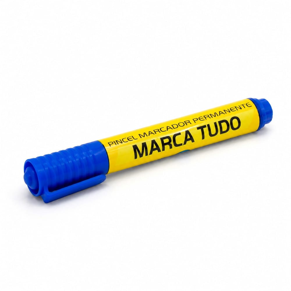 Pincel Marcador Permanente Marca Tudo Azul 5MM DP. 9612-Az - Marip