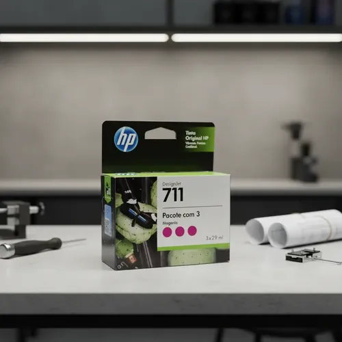 PACK CARTUCHO DE TINTA C/ 3 UN HP 711 ORGINAL MAGENTA 3 UN 3X29ML