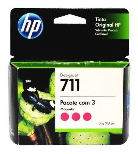 PACK CARTUCHO DE TINTA C/ 3 UN HP 711 ORGINAL MAGENTA 3 UN 3X29ML