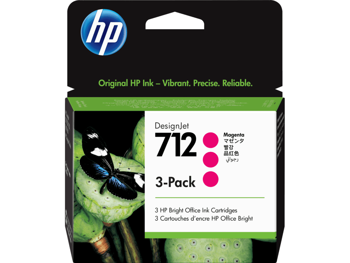 PACK CARTUCHO DE TINTA C/ 3 UN HP 712 ORGINAL MAGENTA 3 UN 3X29ML
