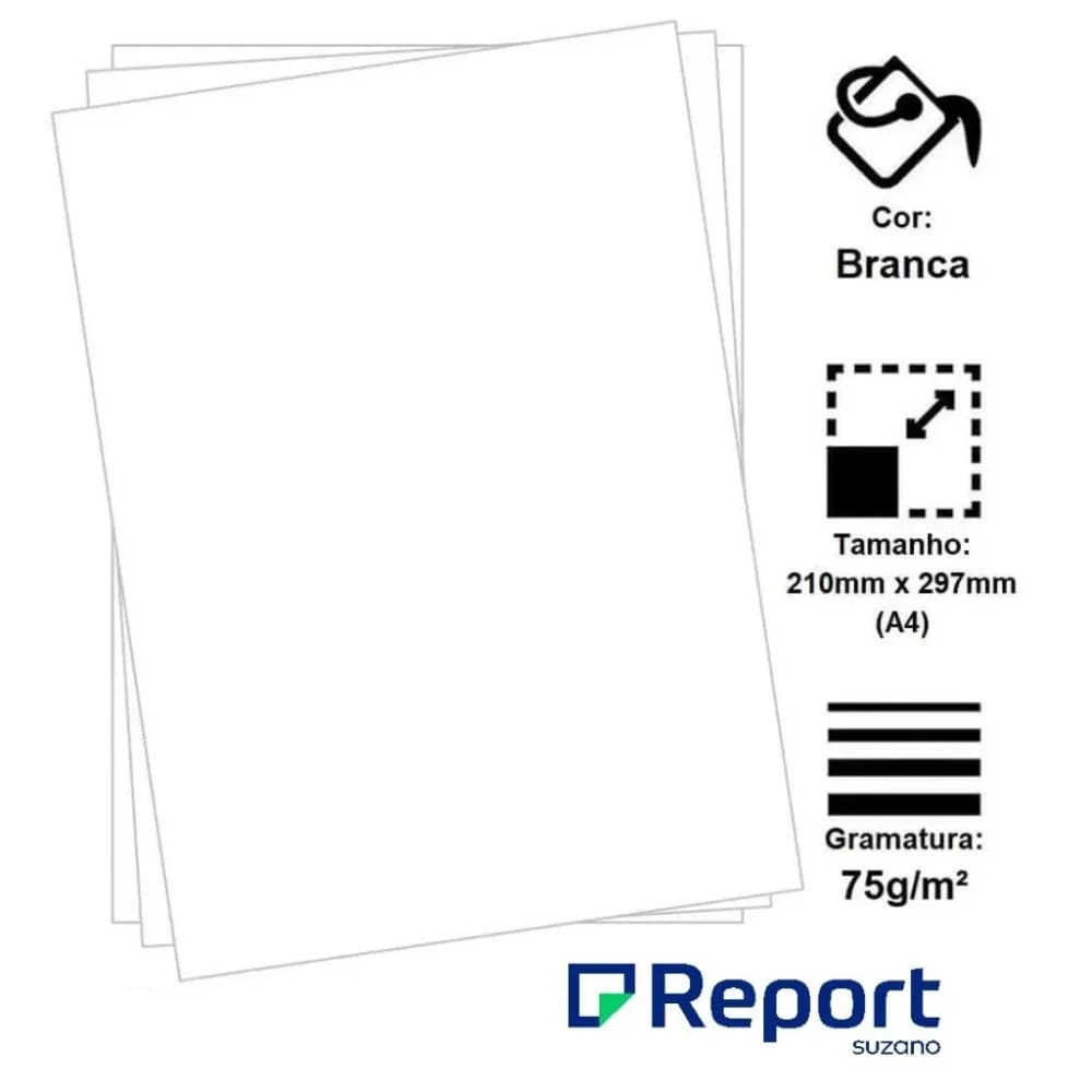 PAPEL A4 75 GR REPORT PCT/500 FOLHAS