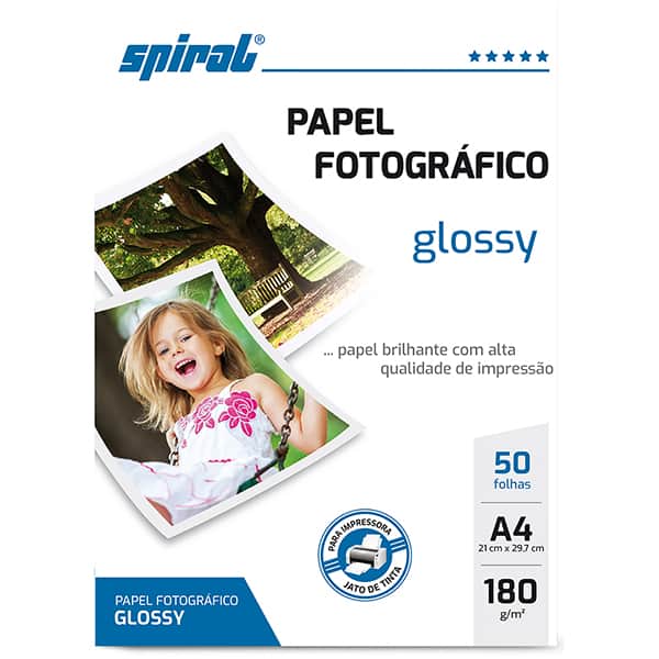 PAPEL FOTO GLOSSY 180G A4 PCT C/50