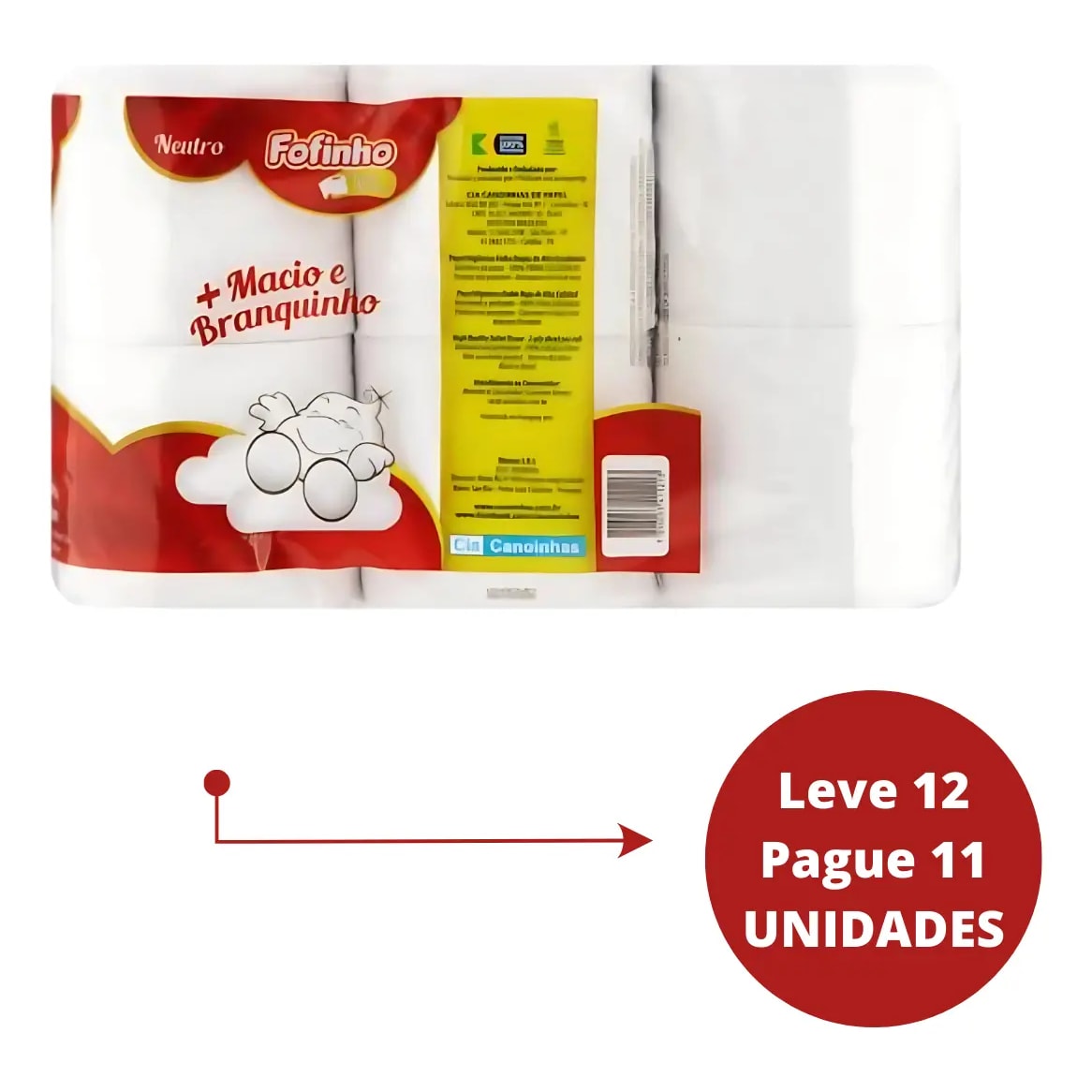 PAPEL HIGIENICO FOFINHO F.DUPLA NEUTRO 30M C/12