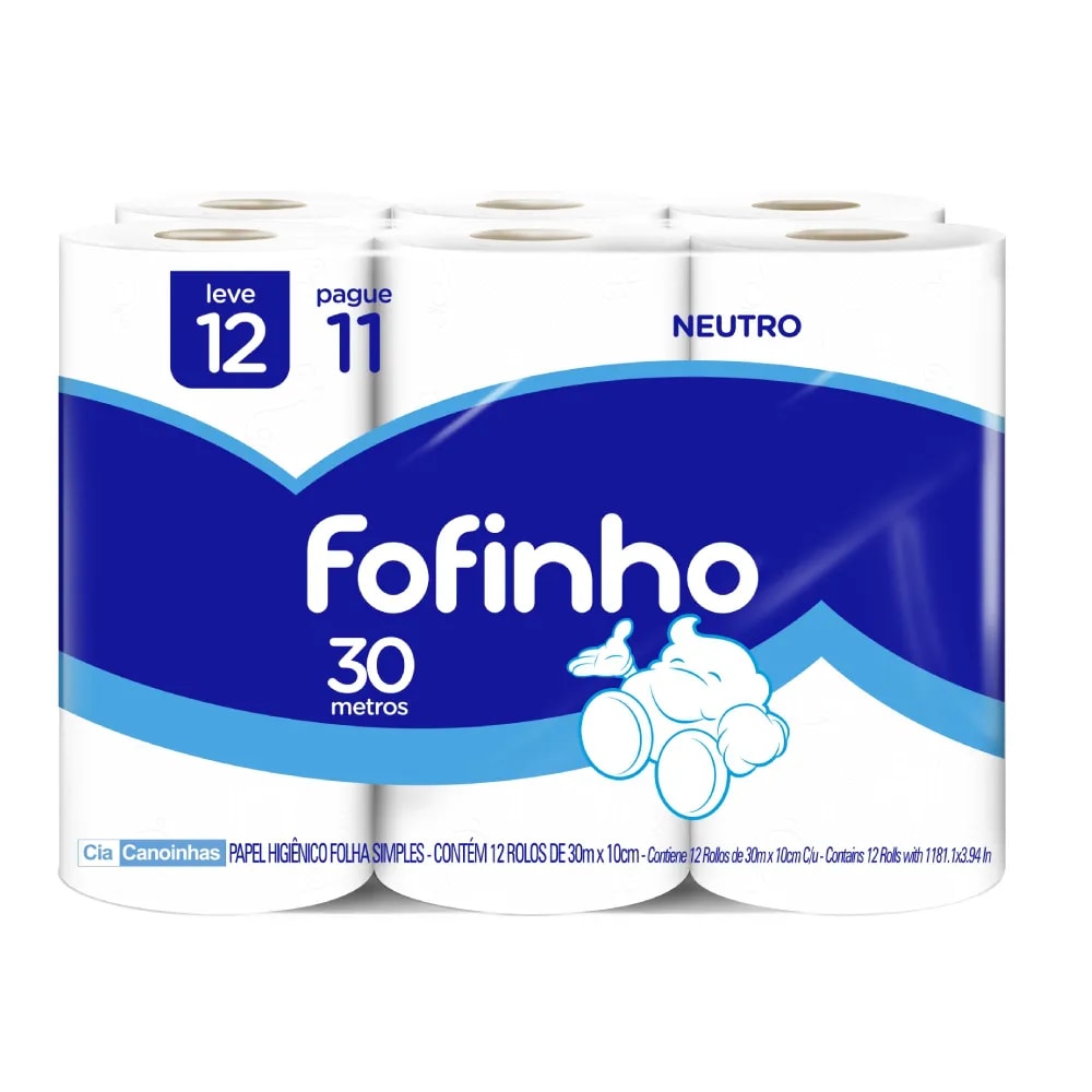 PAPEL HIGIENICO FOFINHO F.SIMPLES 30M C/12