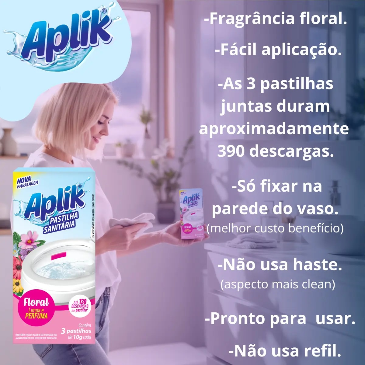 Pastilha Adesiva Aplik Floral CX 3UN