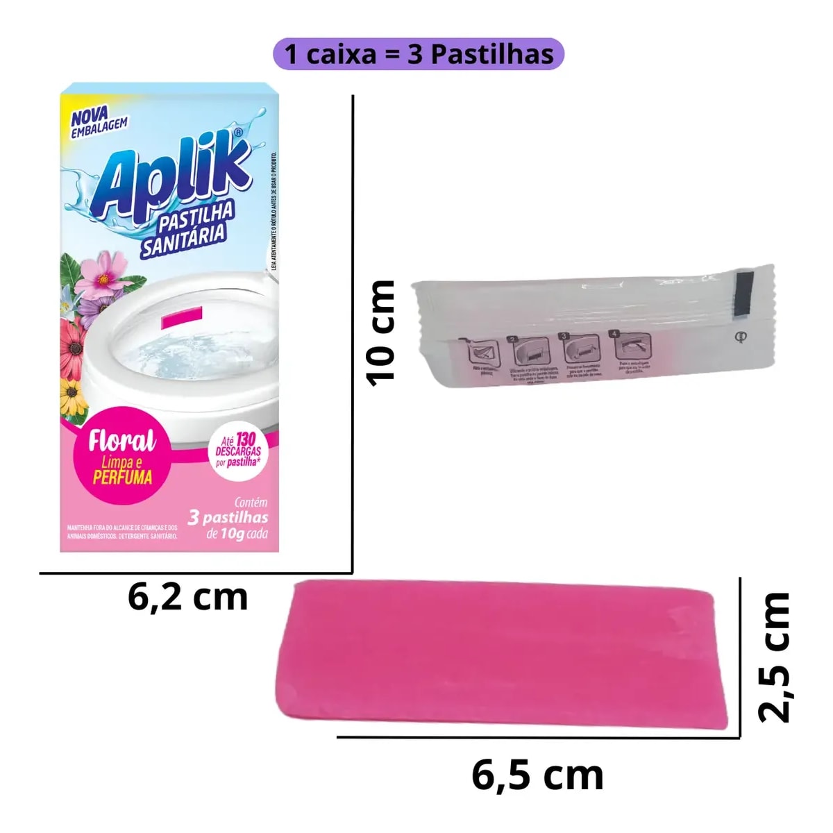 Pastilha Adesiva Aplik Floral CX 3UN