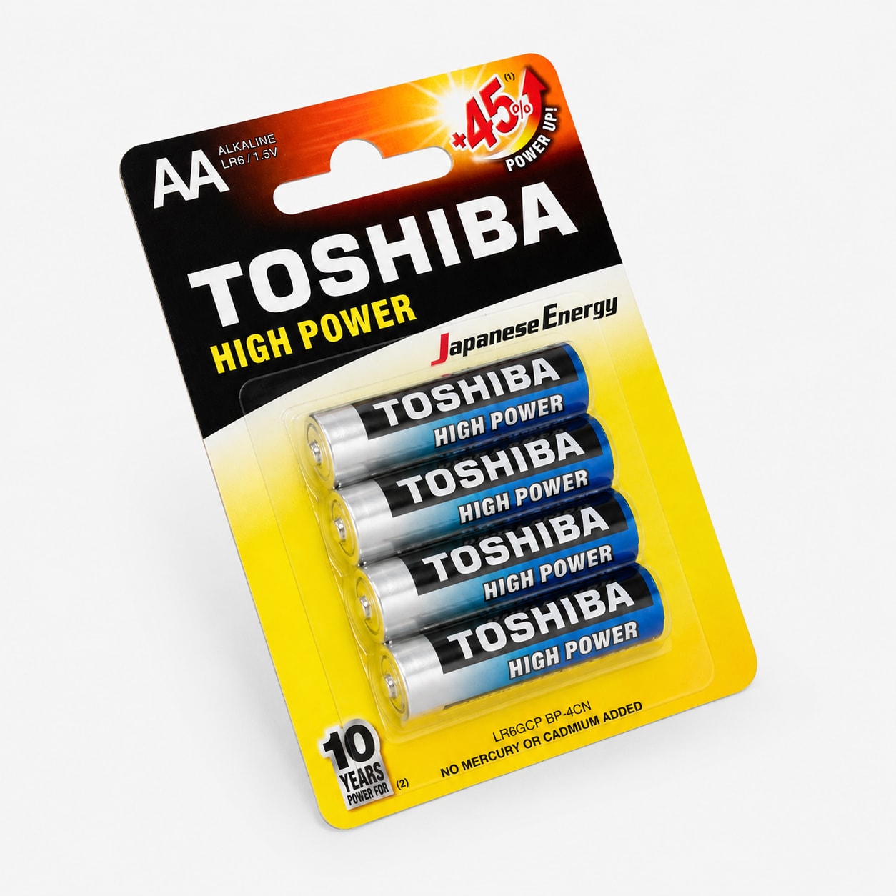 PILHA ALCALINA AA LR06GCP C/ 4 UNIDADES TOSHIBA