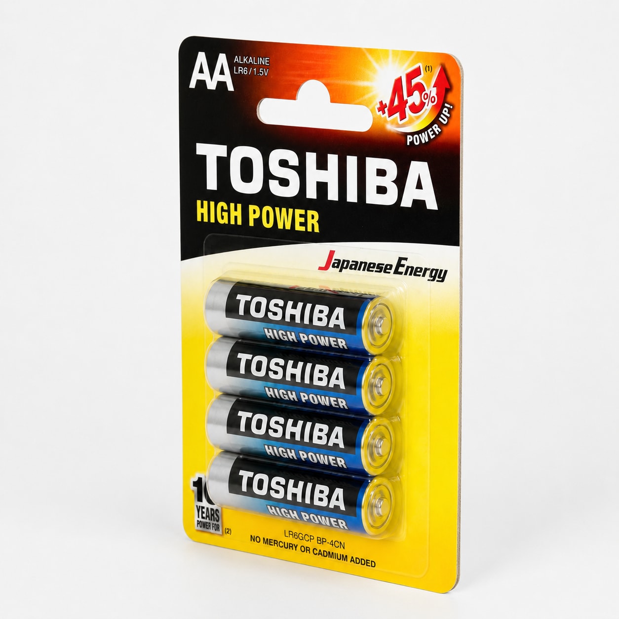 PILHA ALCALINA AA LR06GCP C/ 4 UNIDADES TOSHIBA