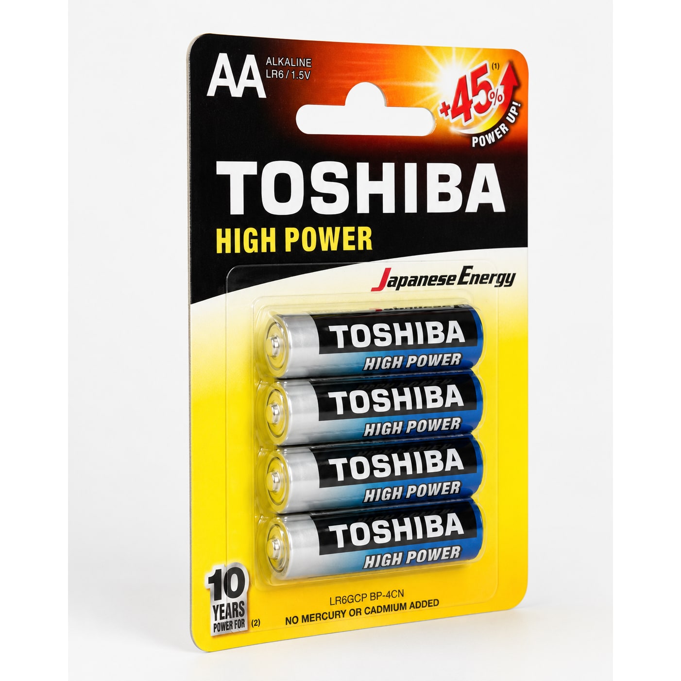 PILHA ALCALINA AA LR06GCP C/ 4 UNIDADES TOSHIBA