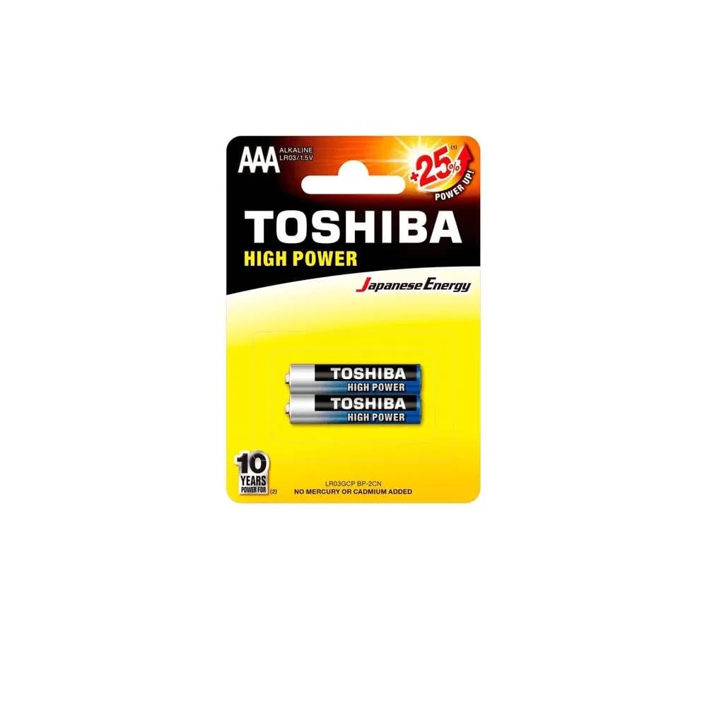 PILHA ALCALINA AAA LR03GCP C/ 2 UNIDADES TOSHIBA