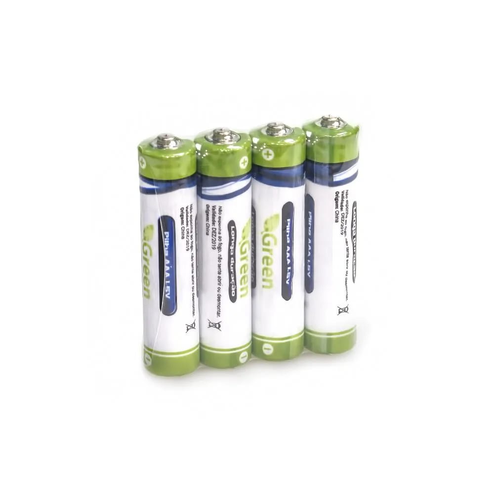 PILHA MANGANES AAA GREEN R03P C/ 4 UNIDADES