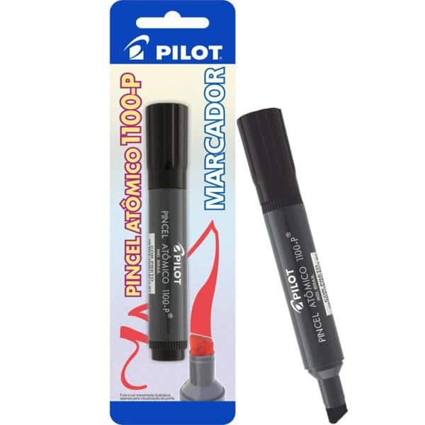 PINCEL ATOMICO PILOT DUPLO TRACO 1100-P PRETO