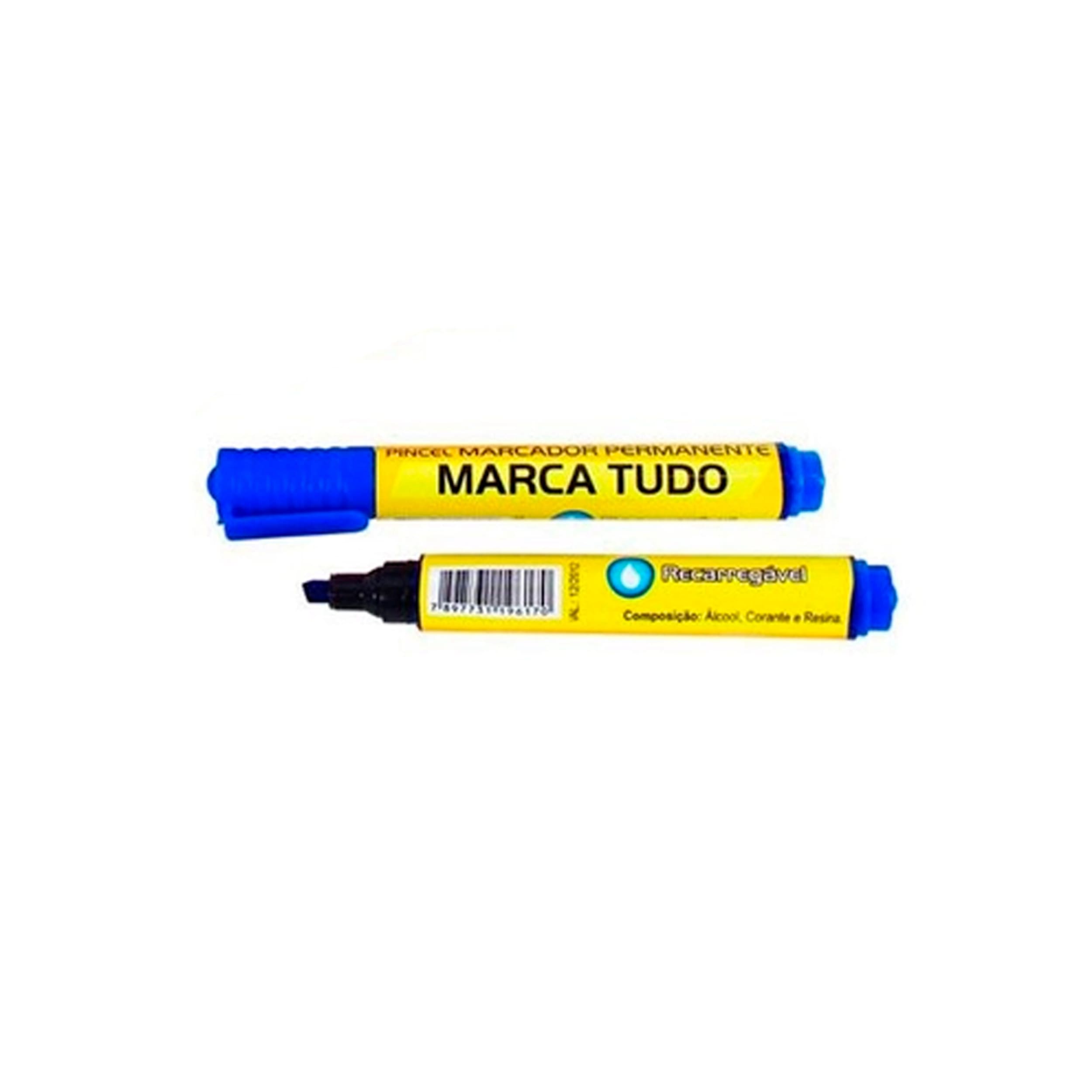 PINCEL MARCADOR PERMANENTE MARCA TUDO AZUL 5MM DP. 9612-AZ - MARIP