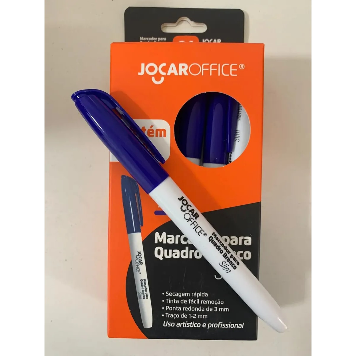 PINCEL QUADRO BRANCO JOCAR SLIM AZUL 96093 - LEONORA