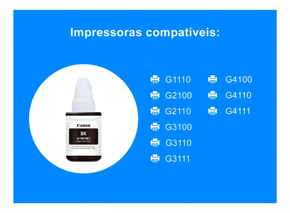 REFIL CANON GL190 ORIGINAL PRETO 135ML