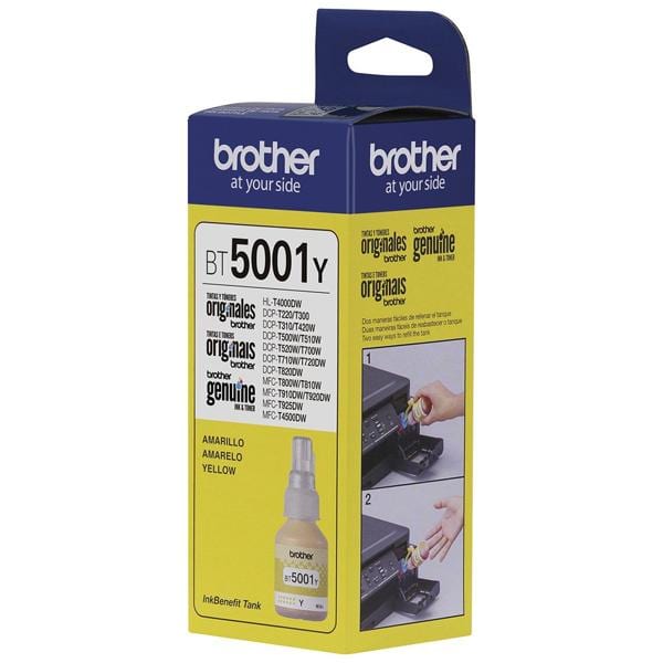 REFIL DE TINTA BROTHER BT5001 ORIGINAL AMARELO 48,8ML