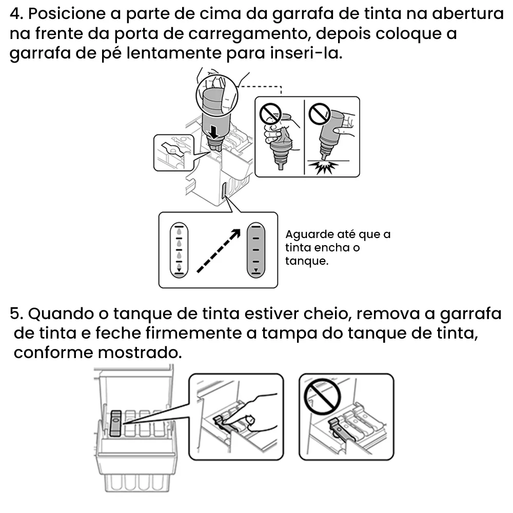 Refil De Tinta Epson 504/544 Compativel 70Ml