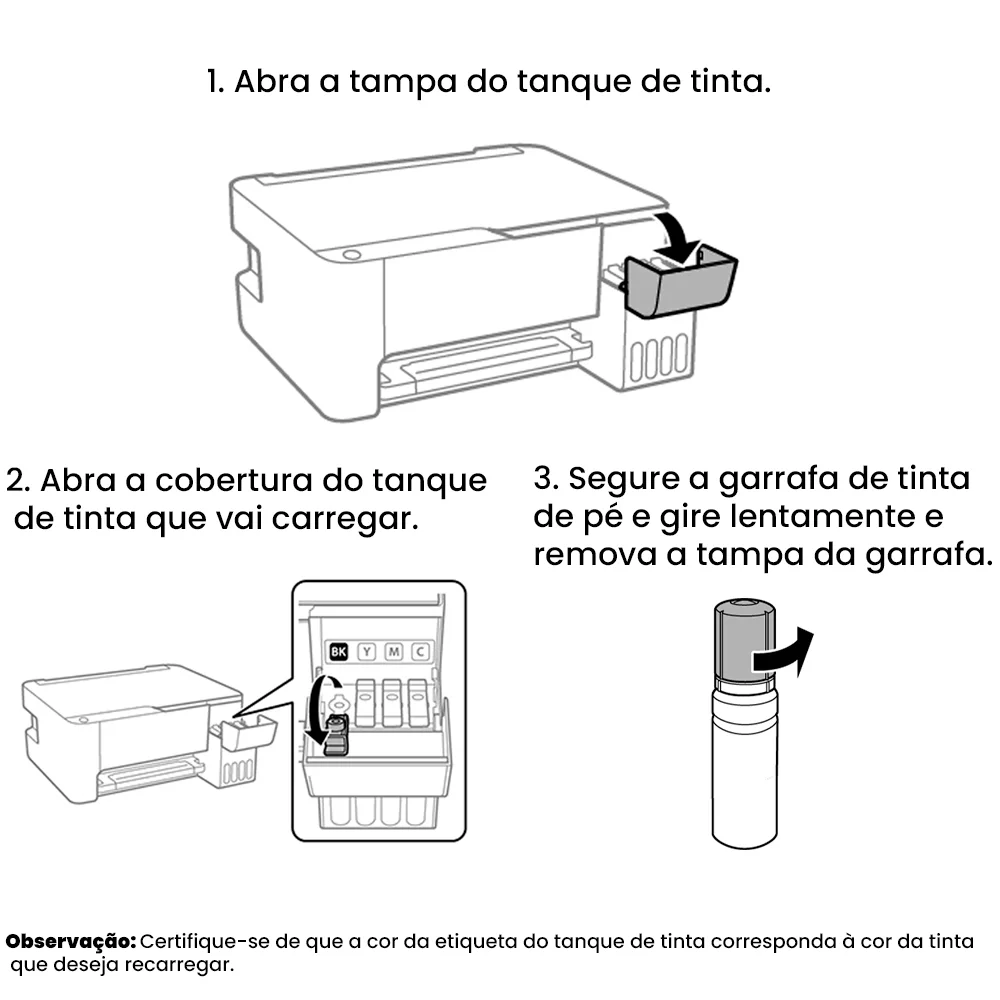 Refil De Tinta Epson 504/544 Compativel 70Ml