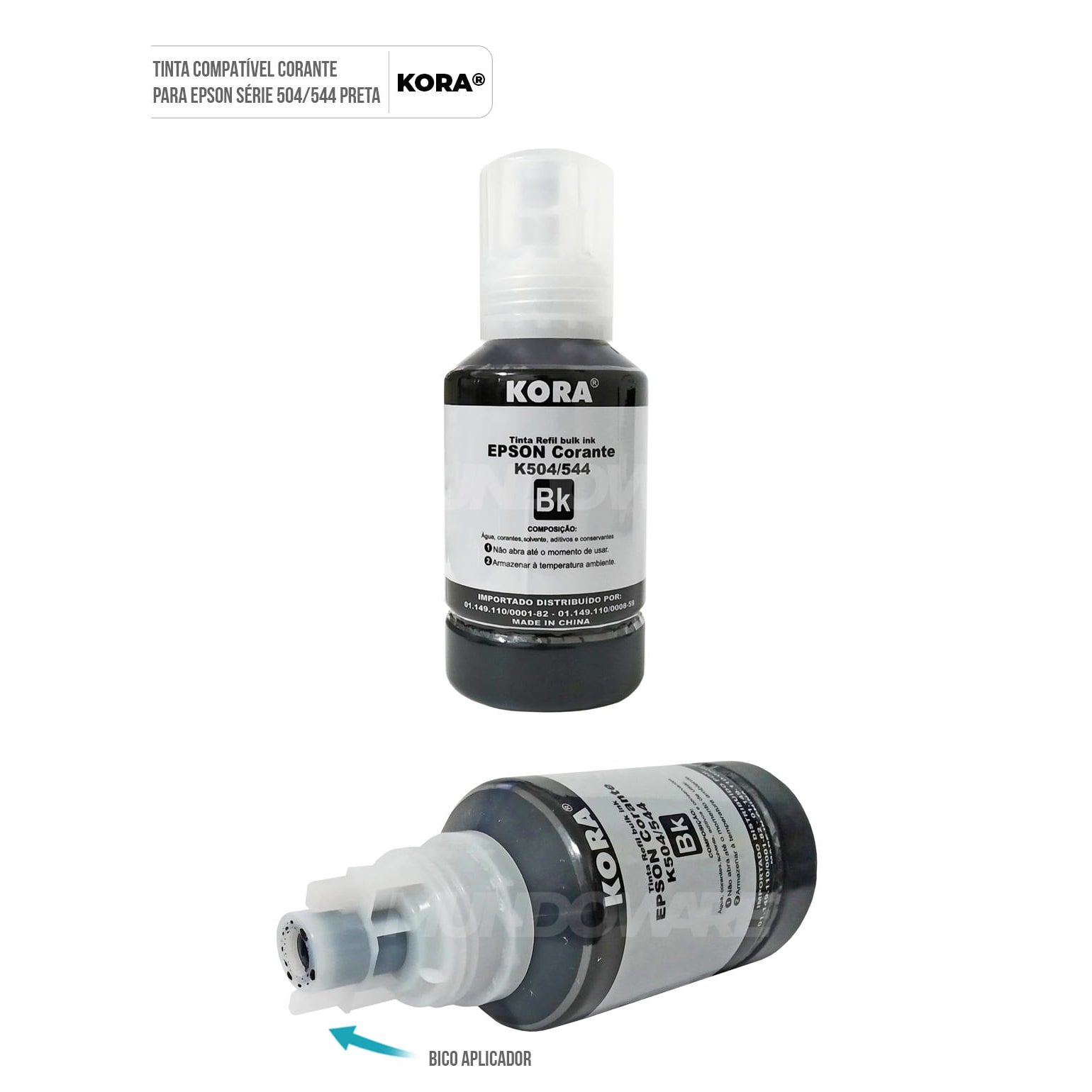 REFIL DE TINTA EPSON 504/544 KORA COMPATIVEL BLACK 127 ML