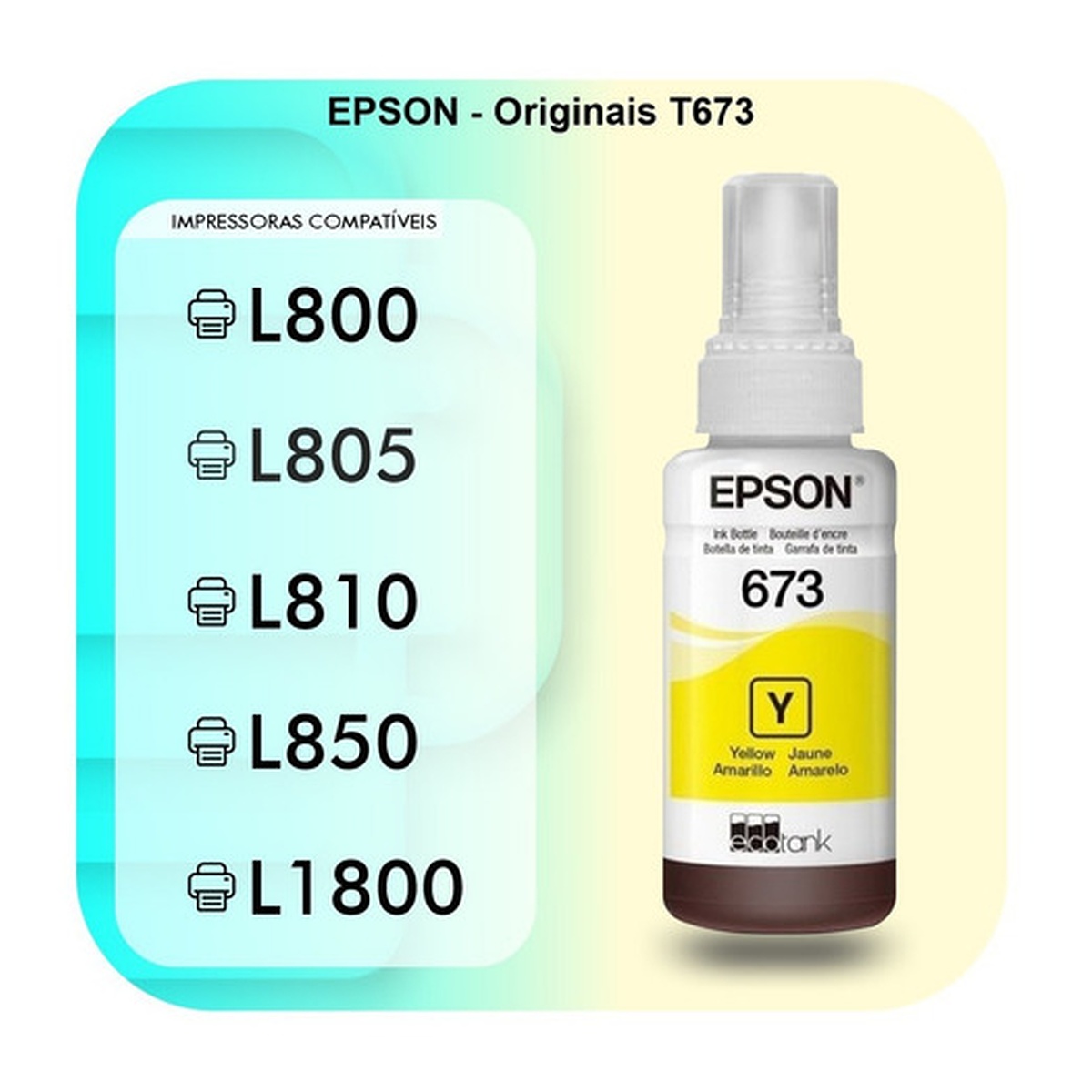 REFIL EPSON T673420 ORIGINAL AMARELO 70ML