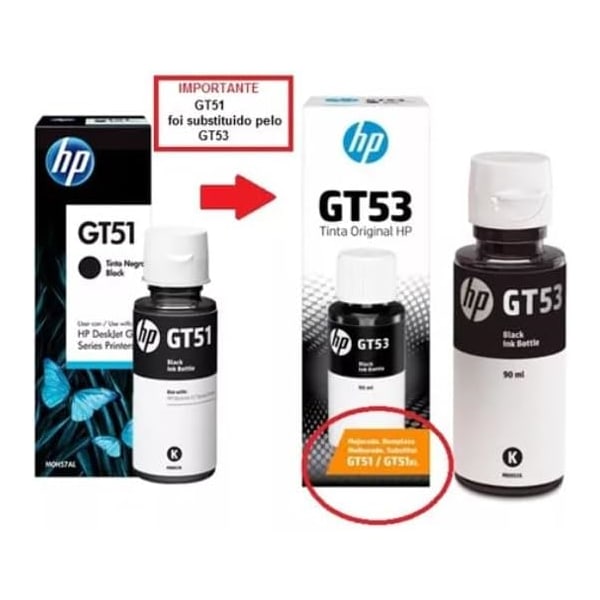 REFIL HP GT51/GT53 M0H57AL ORIGINAL PRETO 90ML