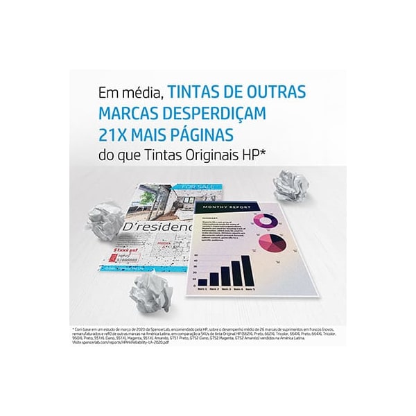 REFIL HP GT52 M0H54AL ORIGINAL AZUL 70ML