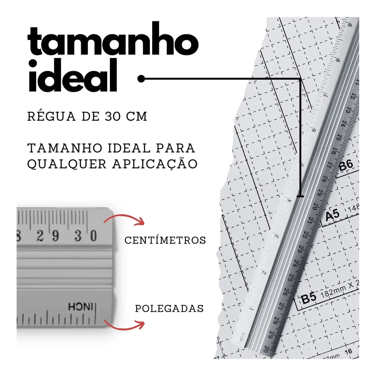 REGUA DE ALUMINIO 30 CM