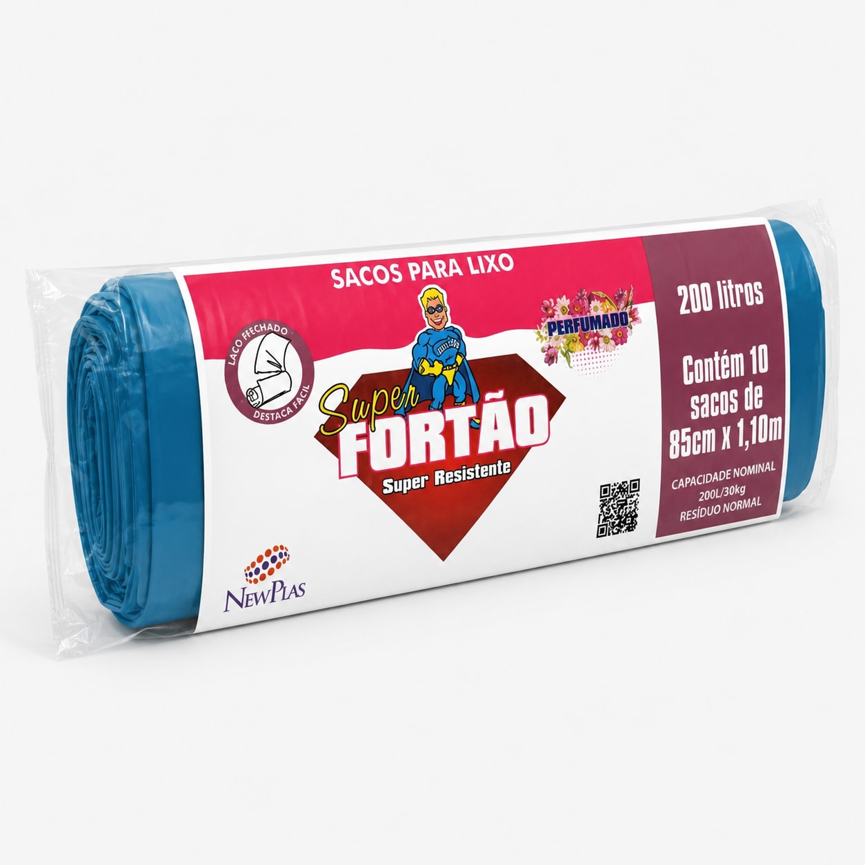 SACO LIXO S FORTAO PERFUMADO ROLO 200L AZUL C/10