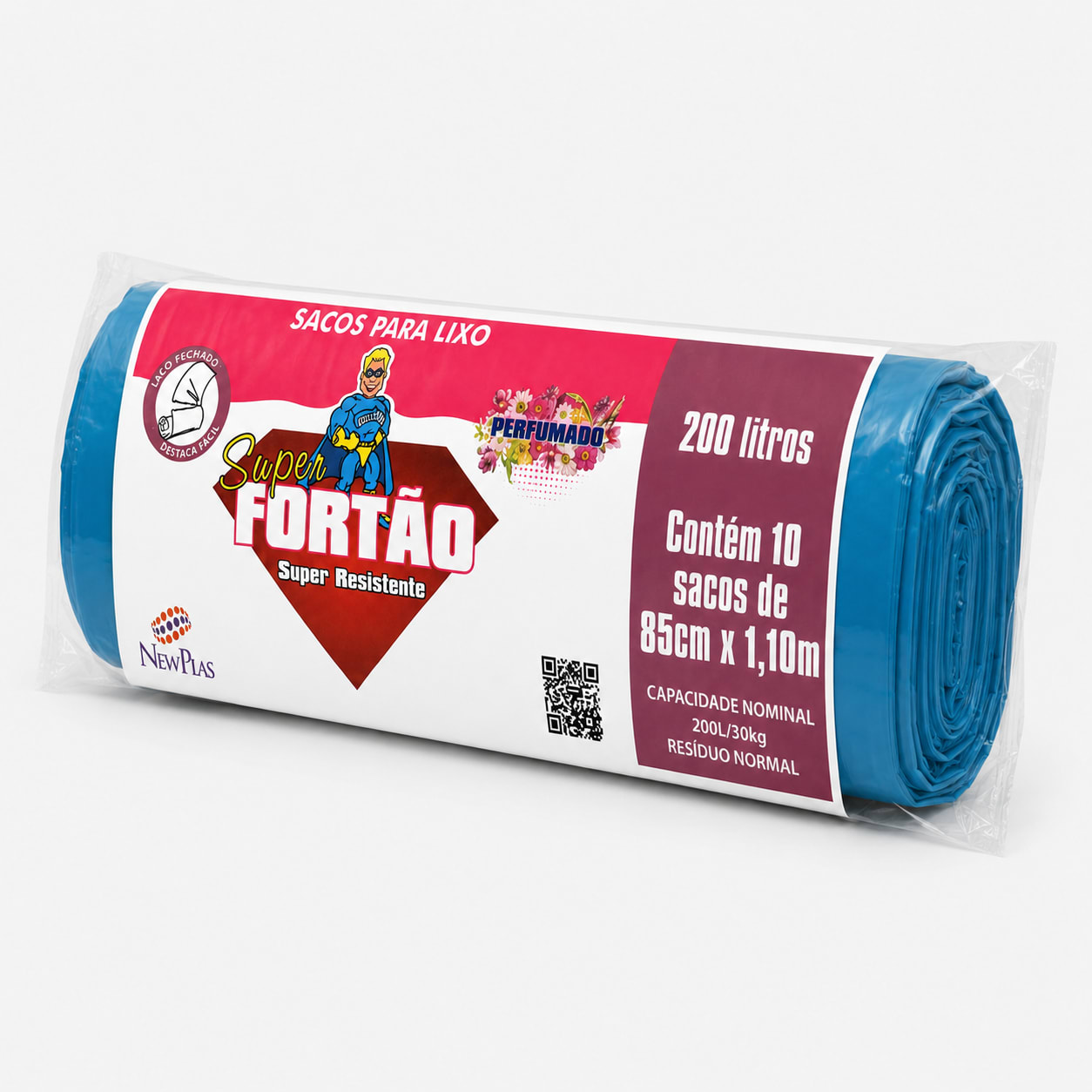SACO LIXO S FORTAO PERFUMADO ROLO 200L AZUL C/10