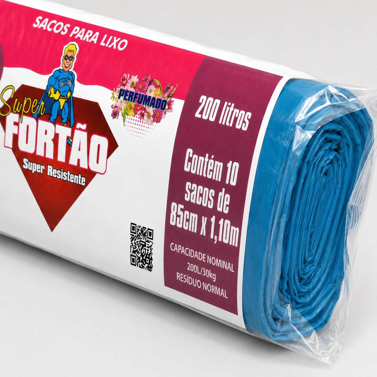 SACO LIXO S FORTAO PERFUMADO ROLO 200L AZUL C/10