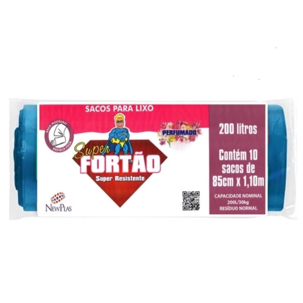 SACO LIXO S FORTAO PERFUMADO ROLO 200L AZUL C/10