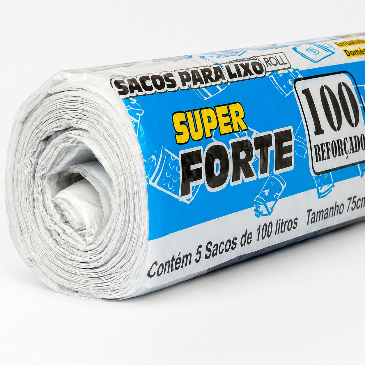 SACO LIXO SUPER FORTAO 100L 0,07 75X105 C/5