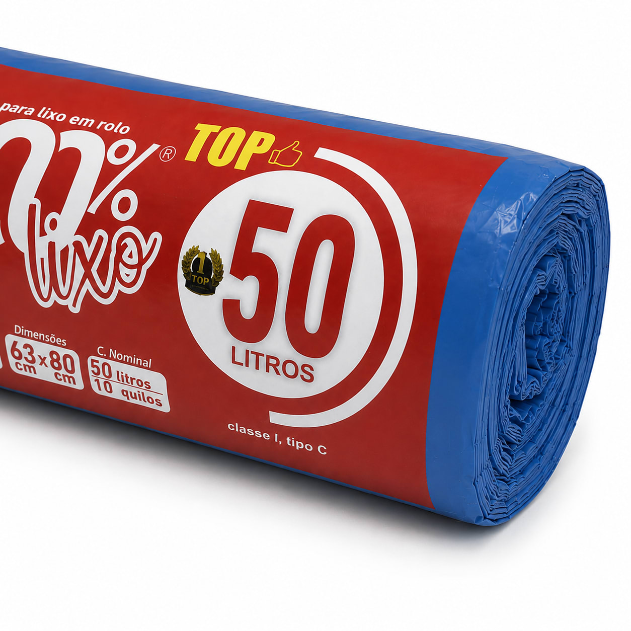 SACO PARA LIXO 50L AZUL 63X80CM 26 MICRAS RL.C/30 49142 - CENTRAL PLAS