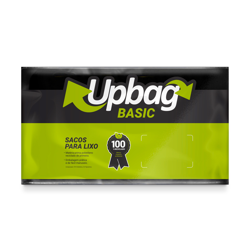 SACO PARA LIXO BASIC UP BAG PRETO 110L 50 UN