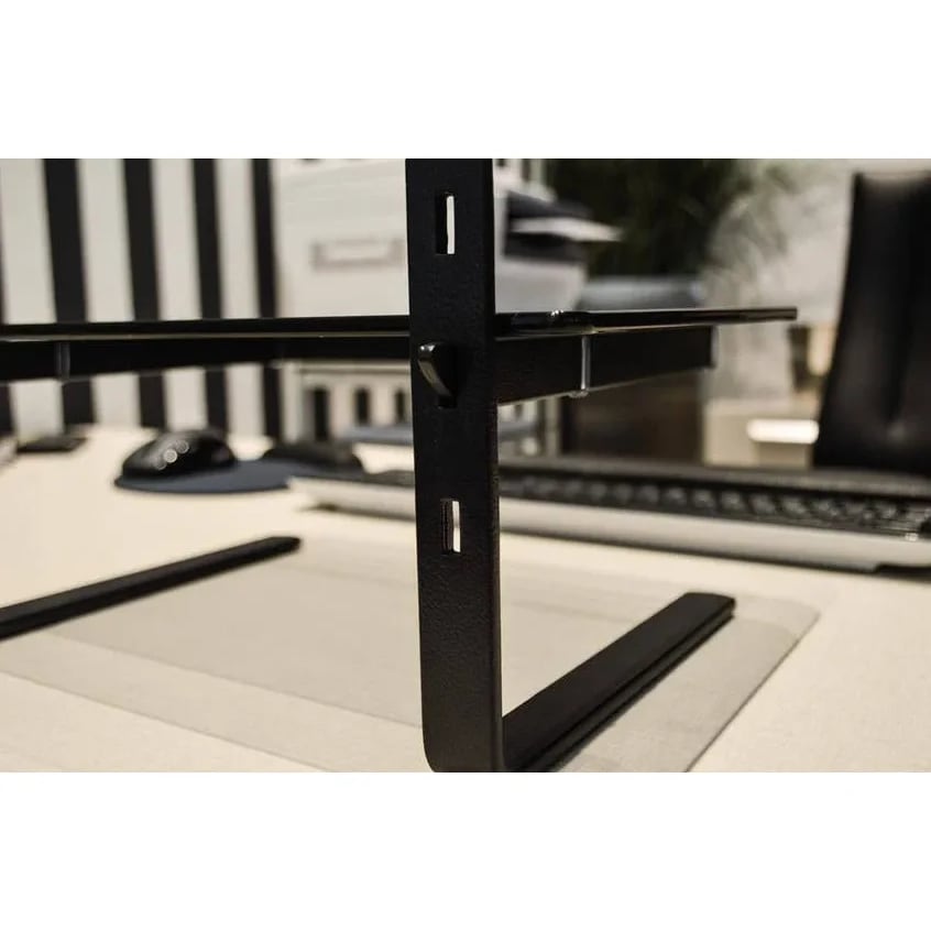 SUPORTE MONITOR RELIZA PRETO VIDRO INCOLOR