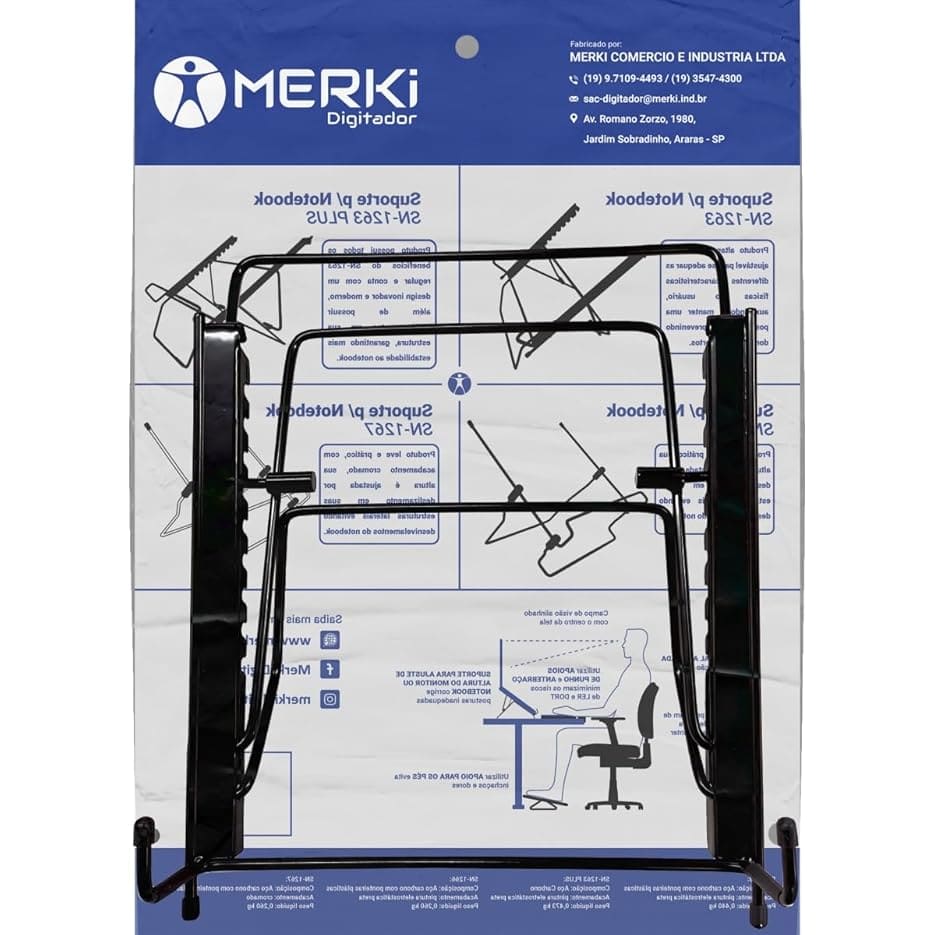 SUPORTE PARA NOTEBOOK MULTI LEVEL PRETO SN-1263 UNIDADE 5446 - MERKI
