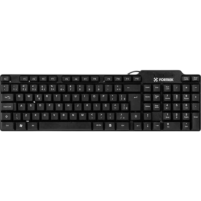 TECLADO USB BASICO ABNT2 SKL106 PRETO FORTREK