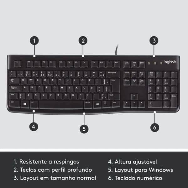 TECLADO USB LOGITECH K120 C/FIO