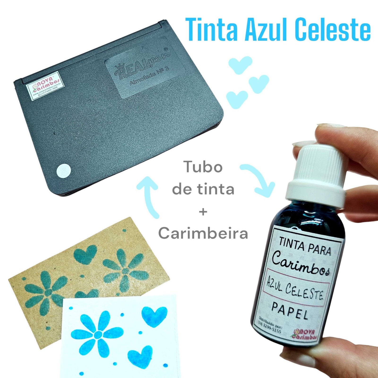 TINTA CARIMBO TR037ML AZUL
