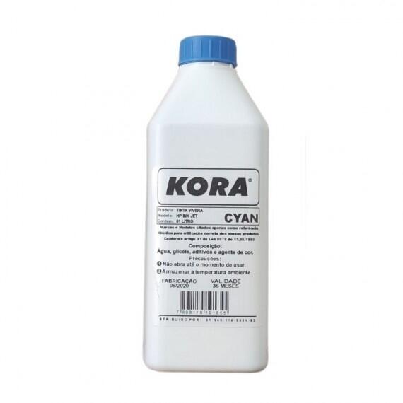 TINTA KORA VIVERA COMP HP UNIVERSAL CYAN 1L