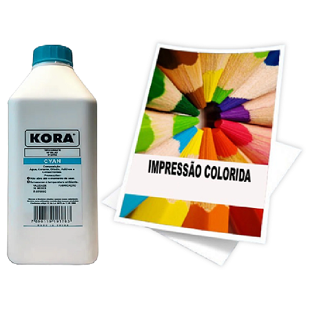 TINTA KORA VIVERA COMP HP UNIVERSAL CYAN 1L