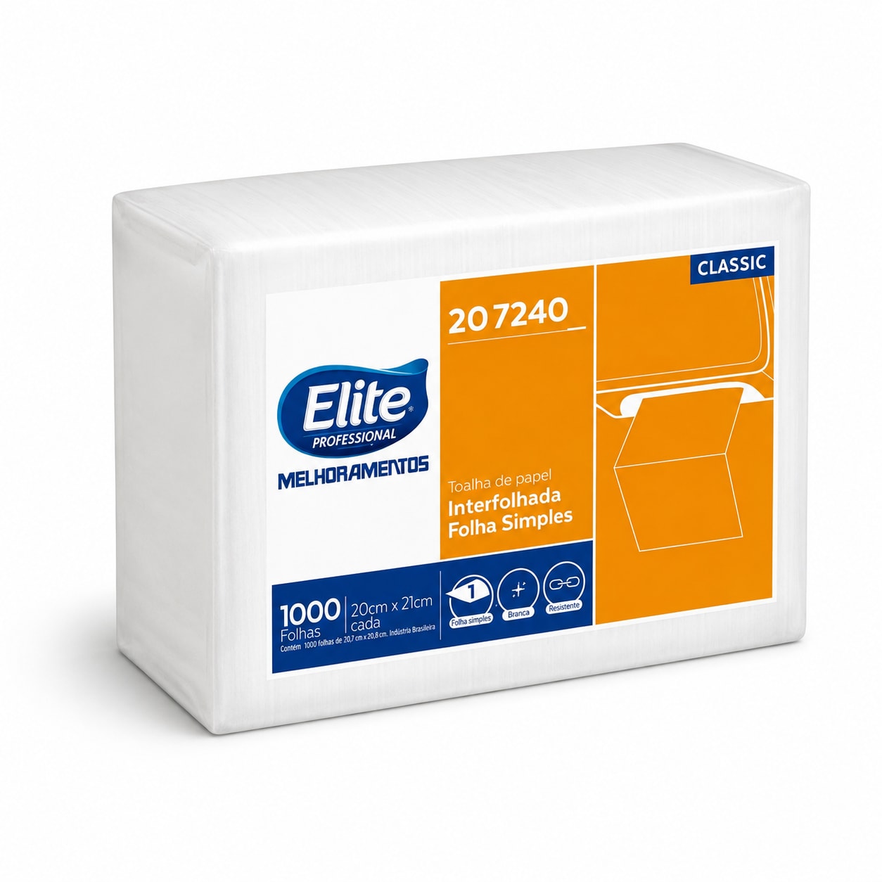 TOALHA INTERFOLHA 20x21CM 1000 FLS BRANCO 2 20G BR