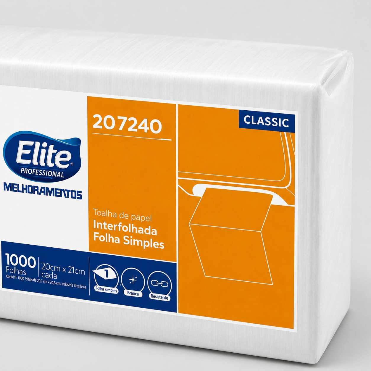 TOALHA INTERFOLHA 20x21CM 1000 FLS BRANCO 2 20G BR