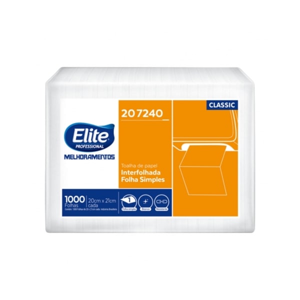 TOALHA INTERFOLHA 20x21CM 1000 FLS BRANCO 2 20G BR