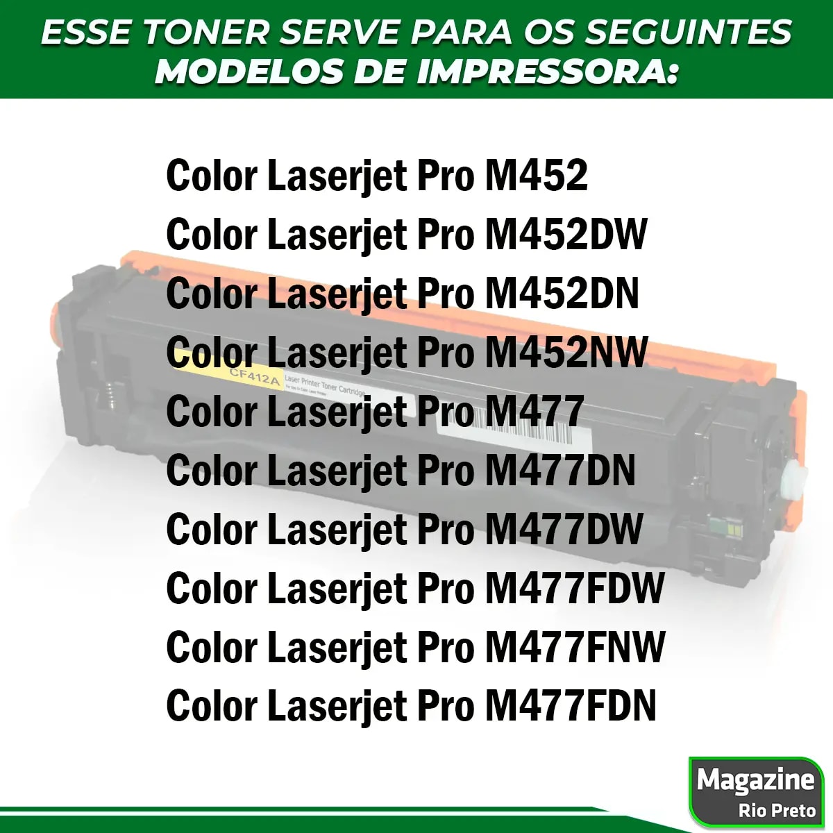 TONER COMP HP CF412A AMARELO UNIV 2,3K