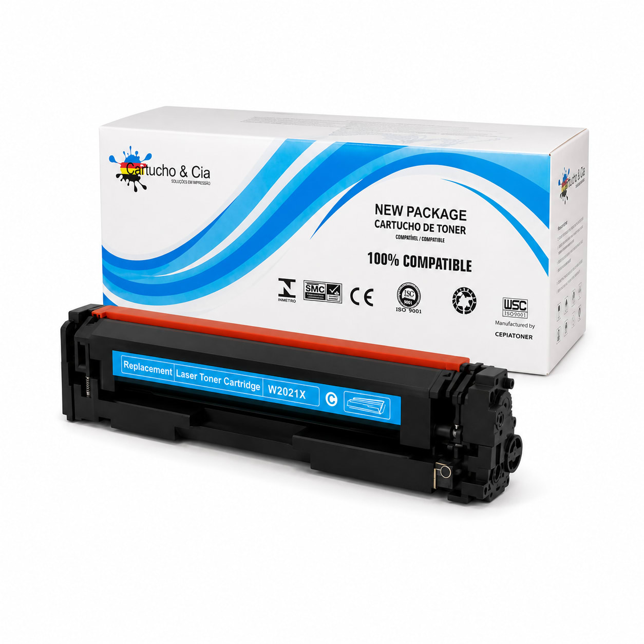 TONER COMPATÍVEL HP W2021X 414X CIANO COM CHIP