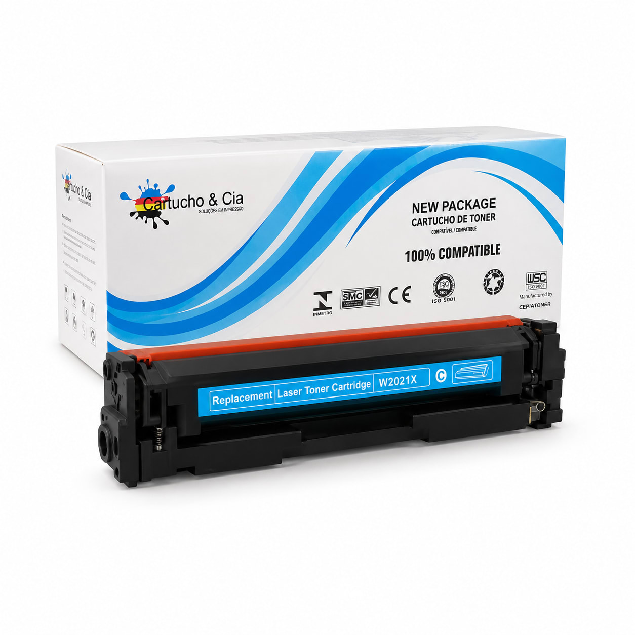 TONER COMPATÍVEL HP W2021X 414X CIANO COM CHIP