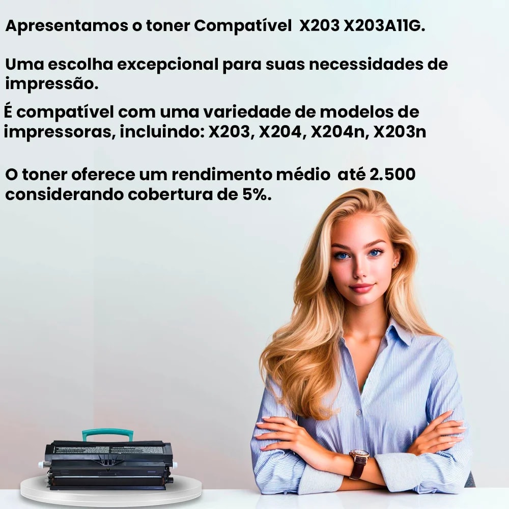 TONER COMP LEXMARK X203/204 UNIV 2,5