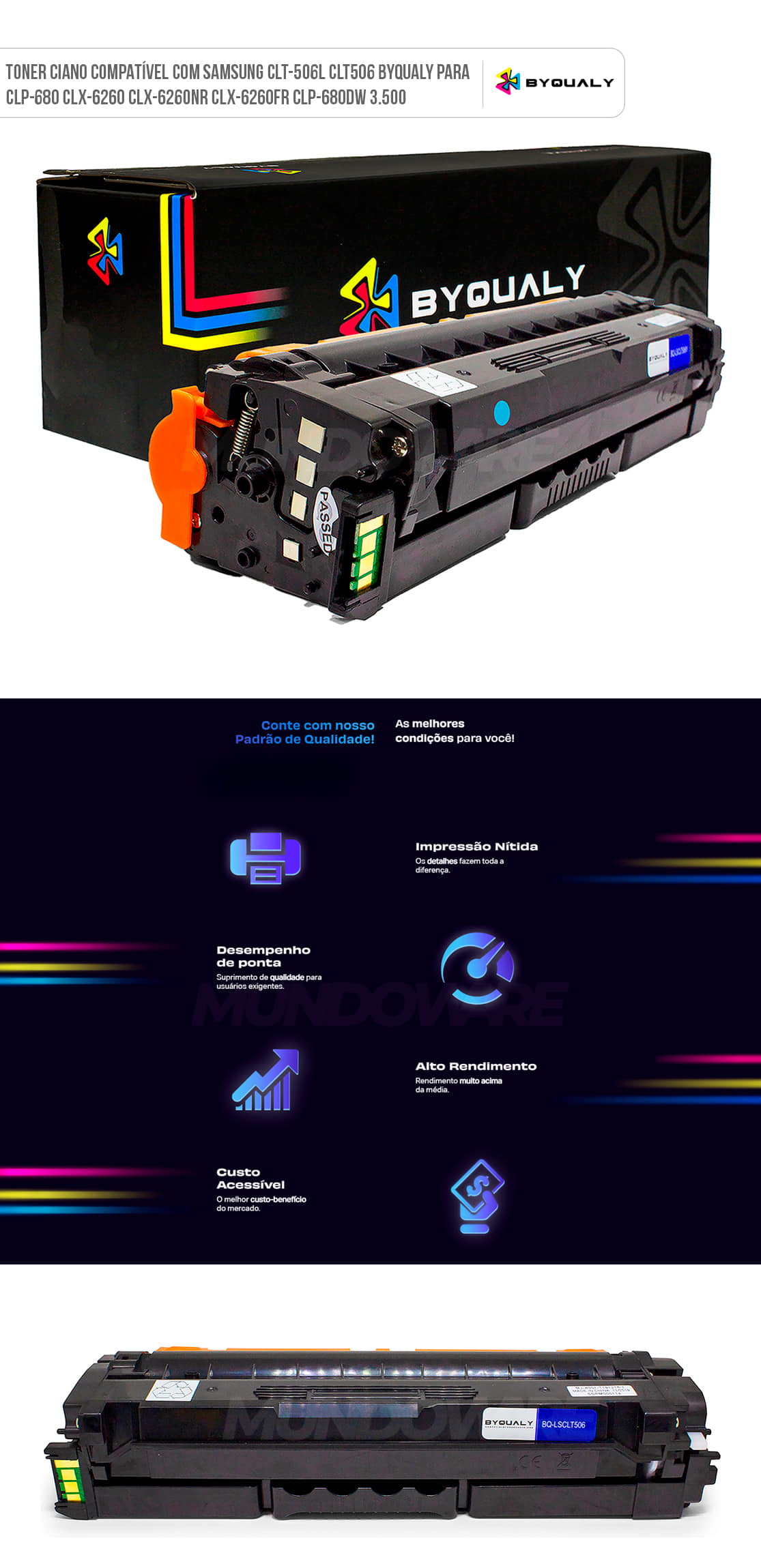 TONER COMP SAMSUNG CLT506L/CLP680 AZUL 3,5K